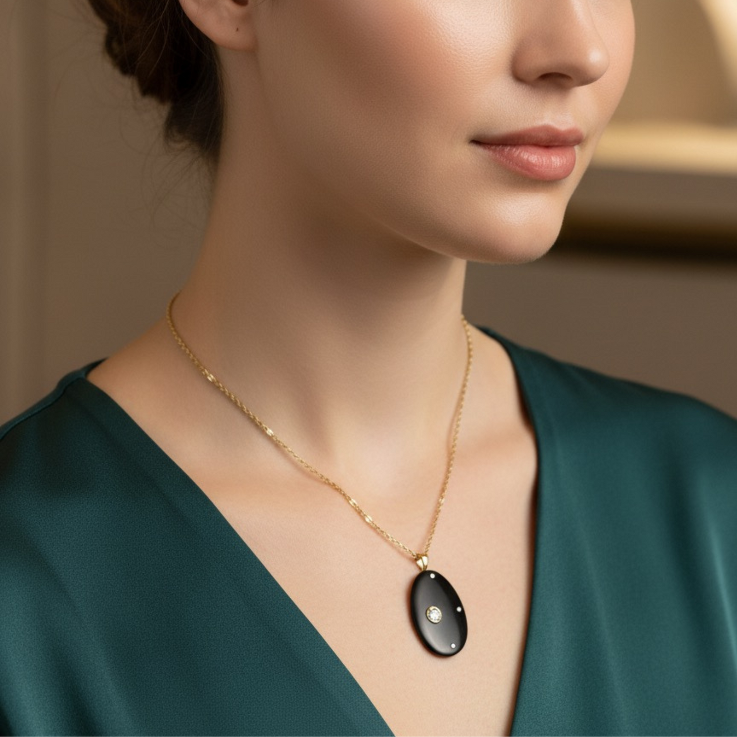 Pebble Diamond Pendant Necklace