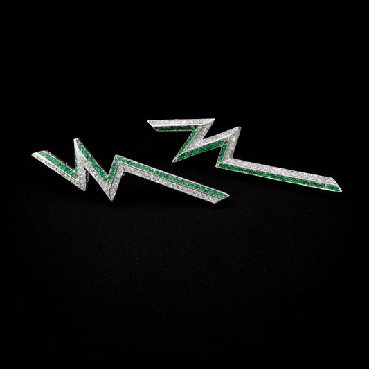 She Strikes Like Lightning Diamond Earrings