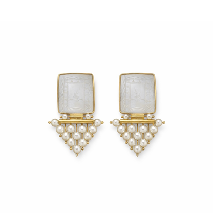 Antique Chinese Mother-of-Pearl Earrings