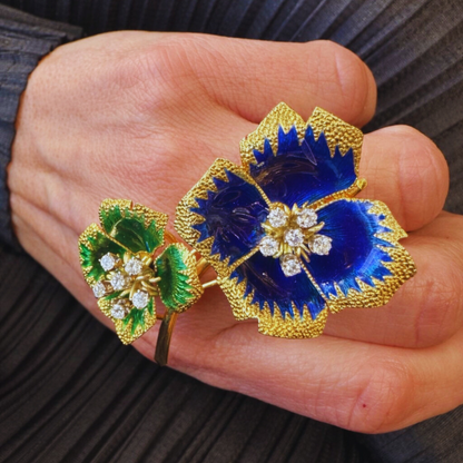 Flower Diamond Brooch