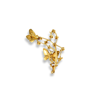 Ippolita Gold Enamel Butterfly & Blossom Brooch