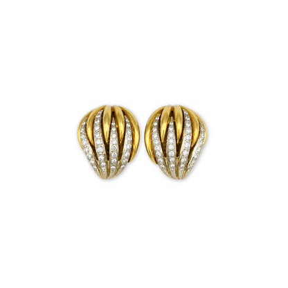Diamond Statement Sculptural Clip-On Earrings