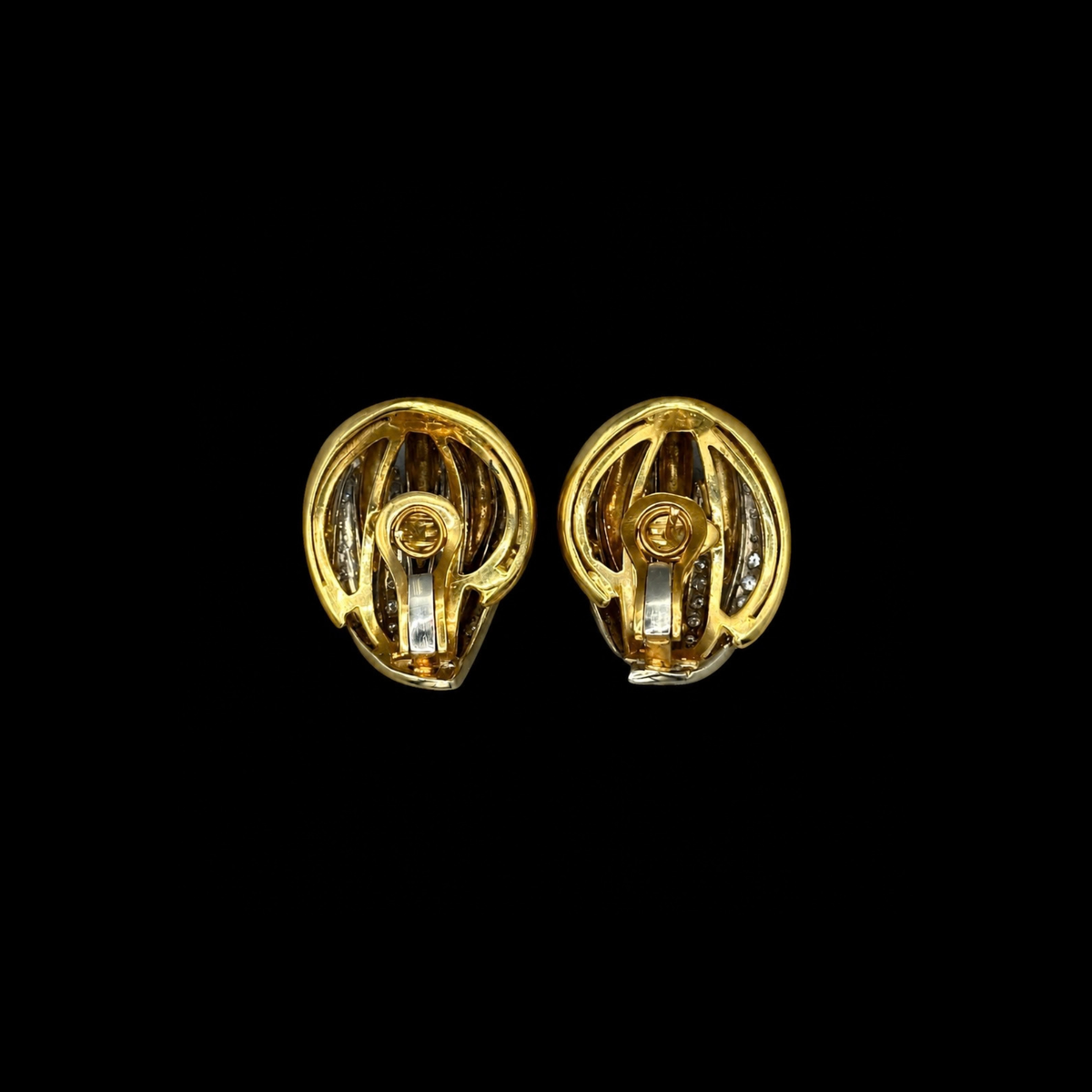Diamond Statement Sculptural Clip-On Earrings