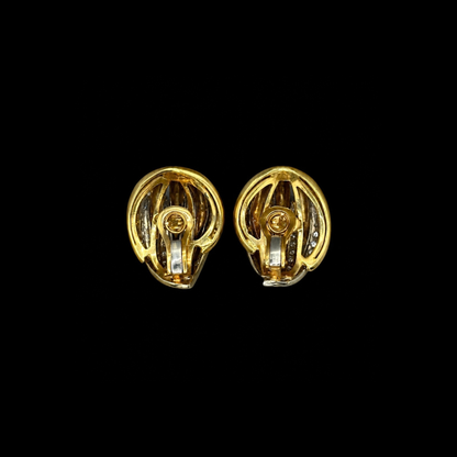 Diamond Statement Sculptural Clip-On Earrings