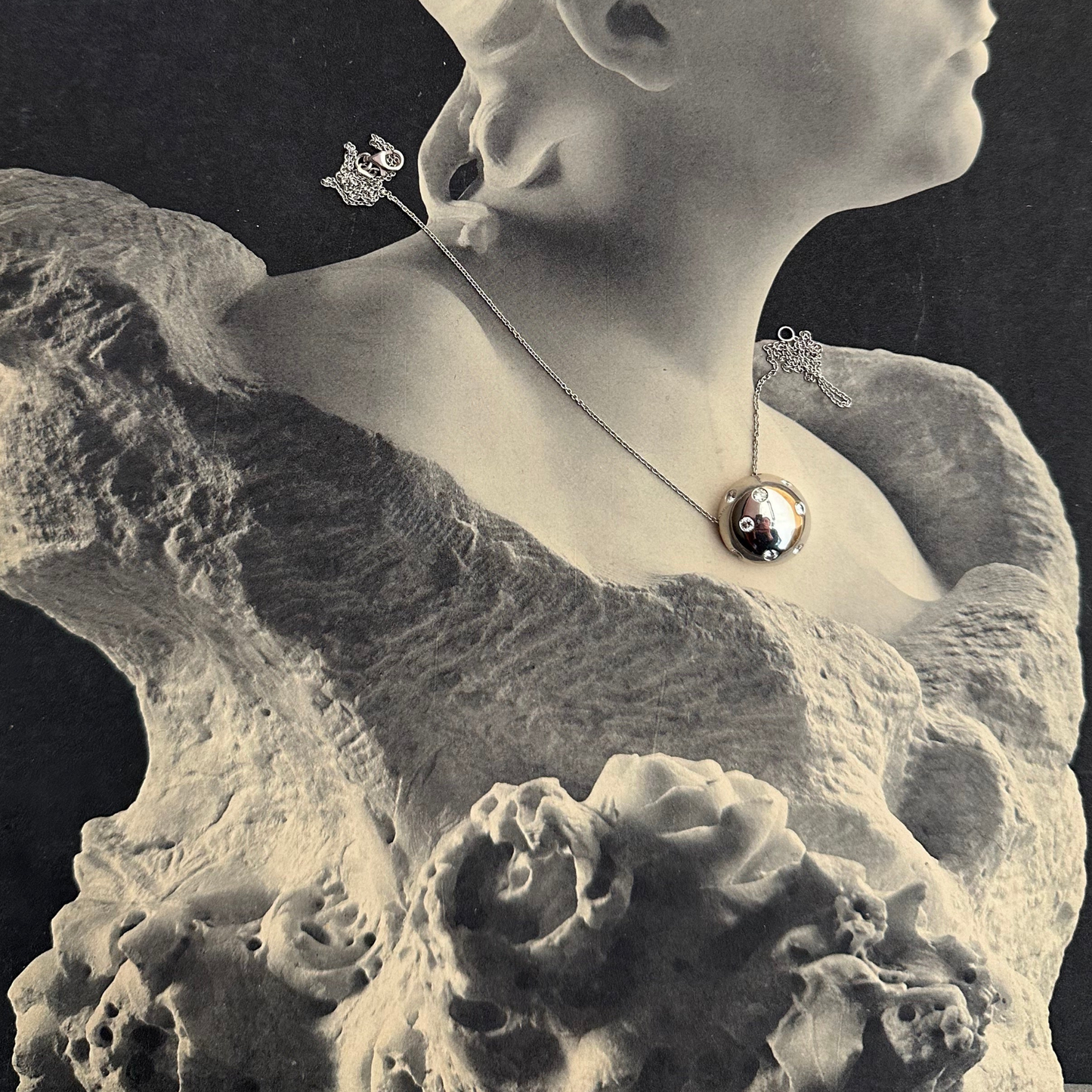 Diamond Sphere Pendant Necklace