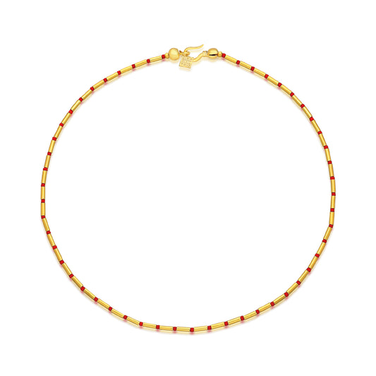 Gold Crimps Necklace