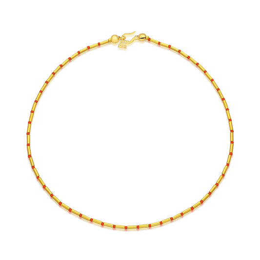 Gold Crimps Necklace