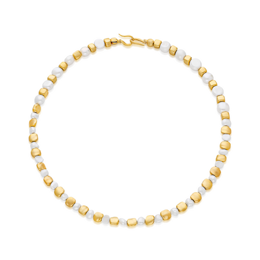 Pearl Brass Beaded Necklace