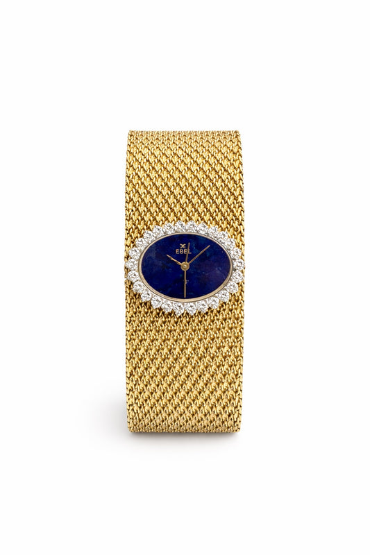 Ebel Diamond & Lapis Lazuli Vintage Swiss Bracelet Watch – 1960s
