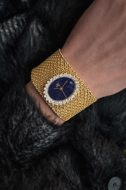 Ebel Diamond & Lapis Lazuli Vintage Swiss Bracelet Watch – 1960s