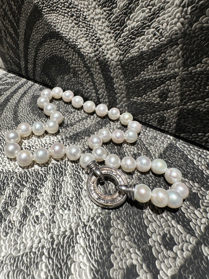 10 mm Luminous Pearl Strand Necklace – 14K White Gold Clasp | Timeless Classic