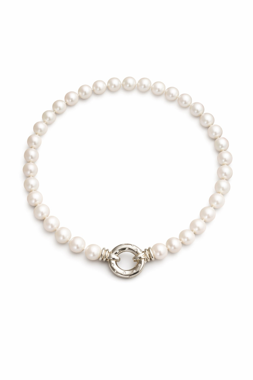 10 mm Luminous Pearl Strand Necklace – 14K White Gold Clasp | Timeless Classic